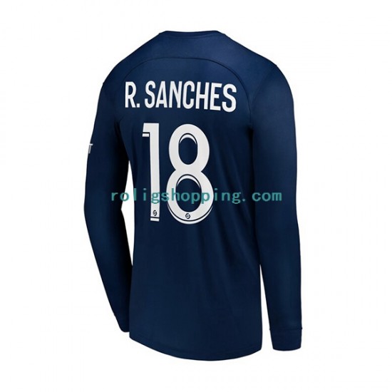 Fotbollströja Paris Saint-Germain R.Sanches 18 Män Hemmaställ 2022-2023 Lång ärm
