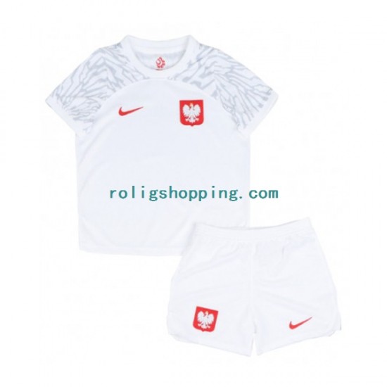Fotbollströja Polen Barn Hemmaställ World Cup 2022 Kort ärm