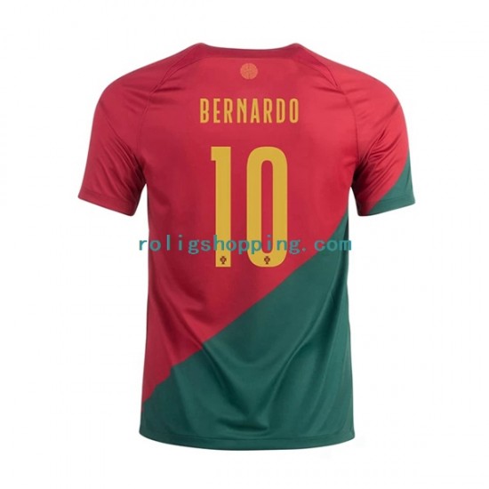 Fotbollströja Portugal Bernardo 10 Män Hemmaställ World Cup 2022 Kort ärm