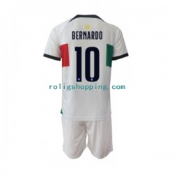 Fotbollströja Portugal Bernardo 10 Barn Bortaställ World Cup 2022 Kort ärm