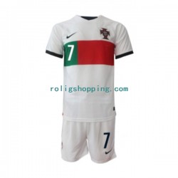 Fotbollströja Portugal Ronaldo 7 Barn Bortaställ World Cup 2022 Kort ärm