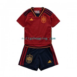 Fotbollströja Spanien Barn Hemmaställ World Cup 2022 Kort ärm