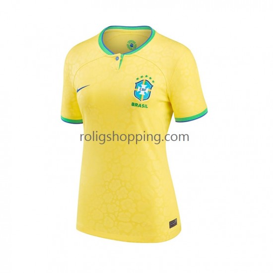 Fotbollströja Brasilien Kvinnor Hemmaställ World Cup 2022 Kort ärm