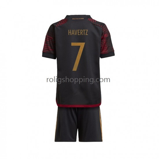 Fotbollströja Tyskland Havertz 7 Barn Bortaställ World Cup 2022 Kort ärm