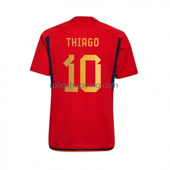 Fotbollströja Spanien Thiago 10 Män Hemmaställ World Cup 2022 Kort ärm