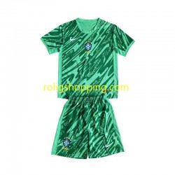 Fotbollströja Brasilien Målvakt Barn Tredjeställ 2024 Kort ärm