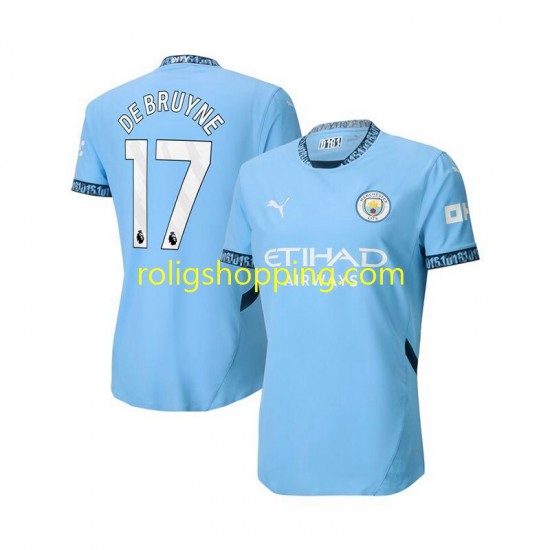 Fotbollströja Manchester City Kevin De Bruyne 17 Män Hemmaställ 2024-2025 Kort ärm